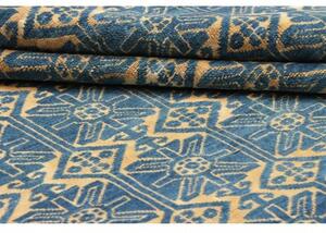 Tappeto Gabbeh Fine Geometrico Blu Beige 200x271 Cm