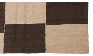Tappeto Kilim Moderno Geometrico Marrone Beige 222x285 Cm