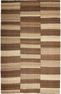 Tappeto Kilim Moderno Geometrico Marrone Beige 207x316 Cm
