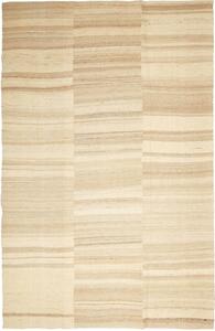 Tappeto Kilim Moderno Geometrico Beige Avorio 196x303 Cm