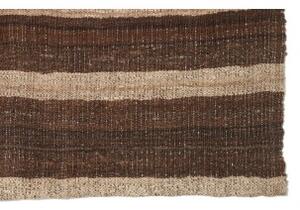 Tappeto Kilim Moderno Geometrico Marrone Avorio 197x302 Cm