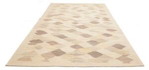 Tappeto Kilim Moderno Geometrico Avorio Tortora 208x298 Cm