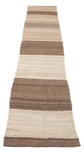Tappeto Kilim Moderno Geometrico Beige Marrone Corsia 63x1690 Cm