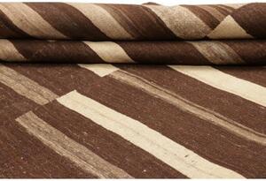 Tappeto Kilim Moderno Geometrico Marrone Beige 271x377 Cm