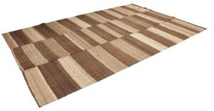 Tappeto Kilim Moderno Geometrico Marrone Beige 207x316 Cm