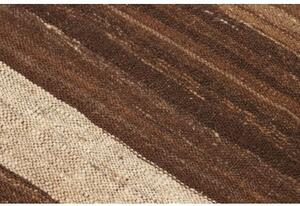 Tappeto Kilim Moderno Geometrico Marrone Beige 271x377 Cm