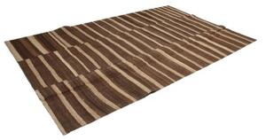 Tappeto Kilim Moderno Geometrico Marrone Avorio 197x302 Cm