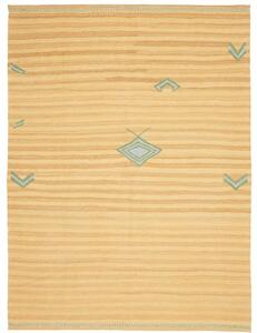 Tappeto Kilim Moderno Geometrico Beige Azzurro 177x239 Cm