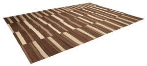 Tappeto Kilim Moderno Geometrico Marrone Beige 271x377 Cm