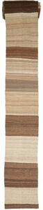 Tappeto Kilim Moderno Geometrico Beige Marrone Corsia 63x1690 Cm