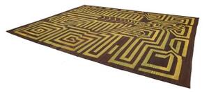 Tappeto Kilim Moderno Geometrico Marrone Verde 300x389 Cm