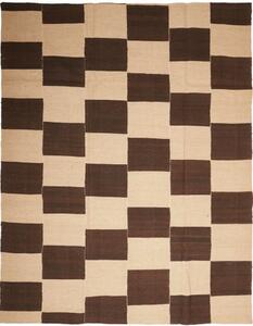 Tappeto Kilim Moderno Geometrico Marrone Beige 222x285 Cm