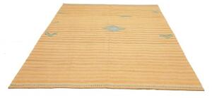 Tappeto Kilim Moderno Geometrico Beige Azzurro 177x239 Cm