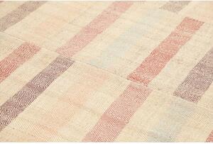 Tappeto Kilim Moderno Geometrico Avorio Rosa Antico 249x305 Cm
