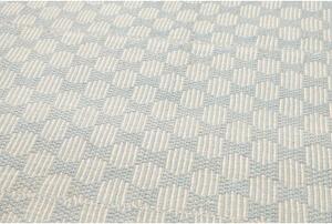 Tappeto Kilim Moderno Uni Geometrico Beige Azzurro 289x350 Cm