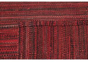 Tappeto Kilim Moderno Geometrico Rosso Nero 251x352 Cm