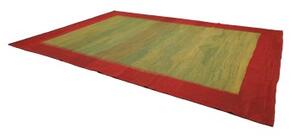 Tappeto Kilim Moderno Geometrico Rosso Verde 277x395 Cm