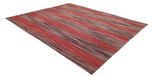 Tappeto Kilim Moderno Geometrico Rosso Bordeaux 257x304 Cm