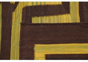 Tappeto Kilim Moderno Geometrico Marrone Verde 300x389 Cm