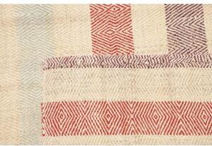 Tappeto Kilim Moderno Geometrico Avorio Rosa Antico 249x305 Cm