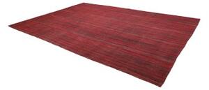 Tappeto Kilim Moderno Geometrico Rosso Nero 251x352 Cm