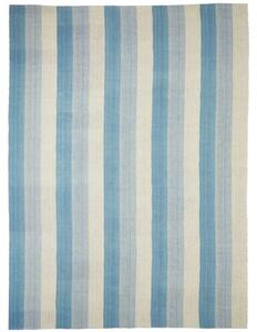 Tappeto Kilim Moderno Geometrico Azzurro Beige 265x359 Cm