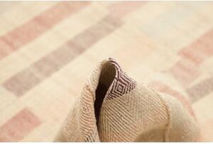 Tappeto Kilim Moderno Geometrico Avorio Rosa Antico 249x305 Cm