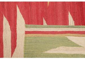 Tappeto Kilim Moderno Astratto Rosso Verde 184x274 Cm