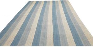 Tappeto Kilim Moderno Geometrico Azzurro Beige 265x359 Cm