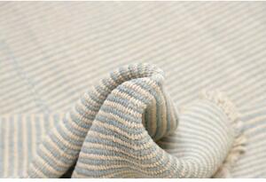 Tappeto Kilim Moderno Uni Geometrico Azzurro Avorio 214x331 Cm