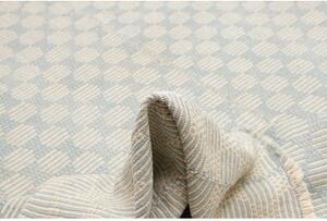 Tappeto Kilim Moderno Uni Geometrico Beige Azzurro 289x350 Cm