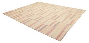 Tappeto Kilim Moderno Geometrico Avorio Rosa Antico 249x305 Cm