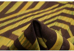 Tappeto Kilim Moderno Geometrico Marrone Verde 300x389 Cm