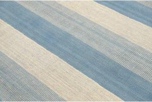 Tappeto Kilim Moderno Geometrico Azzurro Beige 265x359 Cm
