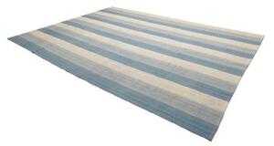 Tappeto Kilim Moderno Geometrico Azzurro Beige 265x359 Cm