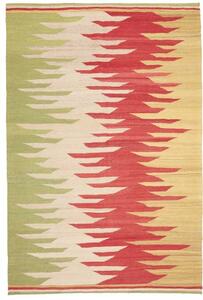 Tappeto Kilim Moderno Astratto Rosso Verde 184x274 Cm