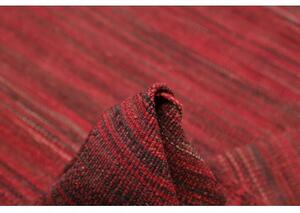 Tappeto Kilim Moderno Geometrico Rosso Nero 251x352 Cm