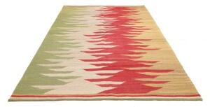 Tappeto Kilim Moderno Astratto Rosso Verde 184x274 Cm