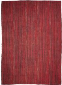 Tappeto Kilim Moderno Geometrico Rosso Nero 251x352 Cm