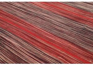 Tappeto Kilim Moderno Geometrico Rosso Bordeaux 257x304 Cm