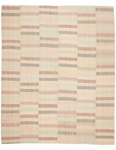 Tappeto Kilim Moderno Geometrico Avorio Rosa Antico 249x305 Cm