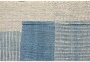 Tappeto Kilim Moderno Geometrico Azzurro Beige 265x359 Cm