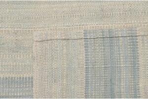 Tappeto Kilim Moderno Geometrico Avorio Azzurro Chiaro 220x327 Cm