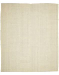 Tappeto Kilim Moderno Tinta Unita Avorio Beige 258x304 Cm