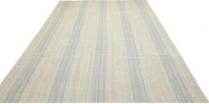 Tappeto Kilim Moderno Geometrico Avorio Azzurro Chiaro 220x327 Cm