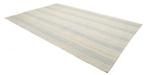 Tappeto Kilim Moderno Geometrico Avorio Azzurro Chiaro 220x327 Cm