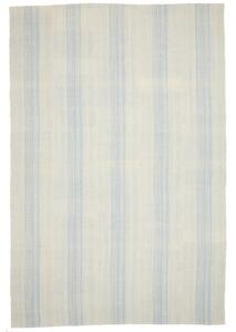 Tappeto Kilim Moderno Geometrico Avorio Azzurro Chiaro 220x327 Cm