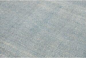 Tappeto Kilim Moderno Geometrico Celeste Avorio 203x302 Cm