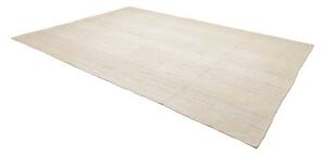 Tappeto Kilim Moderno Tinta Unita Avorio Grigio Chiaro 249x357 Cm
