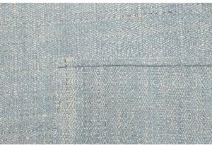 Tappeto Kilim Moderno Geometrico Celeste Avorio 203x302 Cm
